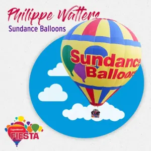 A colorful hot air balloon labeled