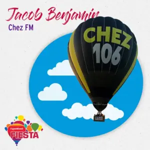 A black and yellow hot air balloon with