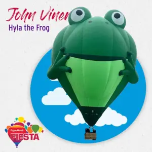 A frog-themed hot air balloon named