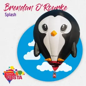 A penguin-shaped hot air balloon named