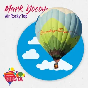 A colorful hot air balloon labeled