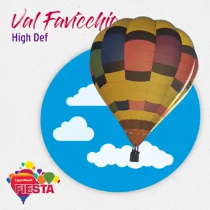 A colorful hot air balloon, labeled