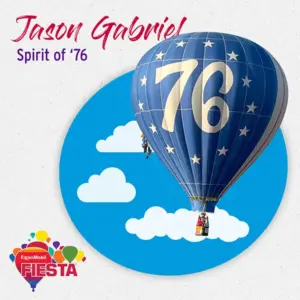 A blue hot air balloon with