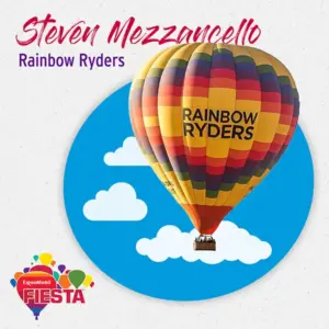 A colorful hot air balloon labeled