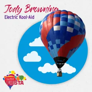 A colorful hot air balloon labeled