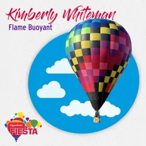 Colorful hot air balloon graphic against a sky backdrop. Text includes