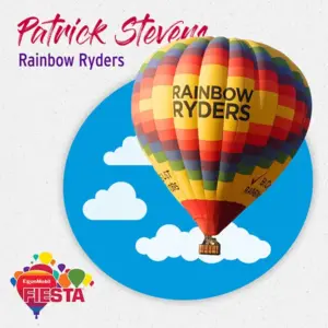 A colorful hot air balloon labeled