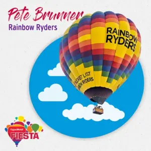 A colorful hot air balloon labeled