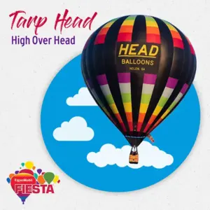 Colorful hot air balloon labeled