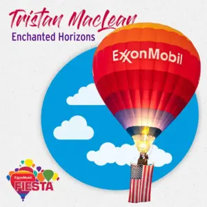 A vibrant hot air balloon with