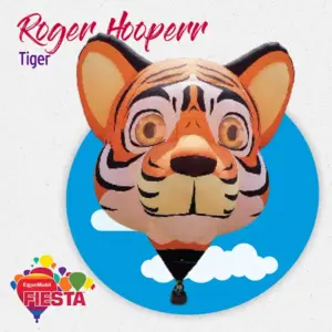 A tiger-shaped hot air balloon with