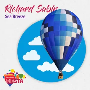 Colorful hot air balloon labeled