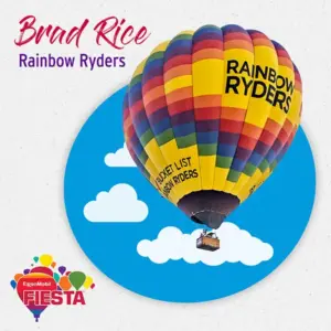 Colorful hot air balloon labeled