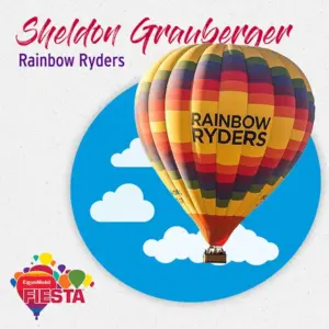 A colorful hot air balloon labeled