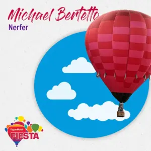 A red hot air balloon with clouds, surrounded by text and colorful graphics, promoting an event named