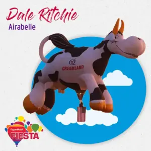 A cow-shaped hot air balloon named