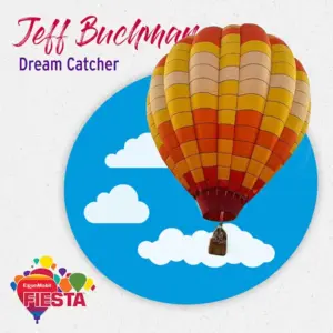 Colorful hot air balloon labeled