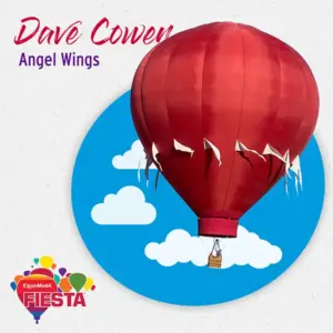 A red hot air balloon labeled