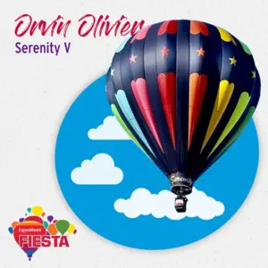 Colorful hot air balloon labeled