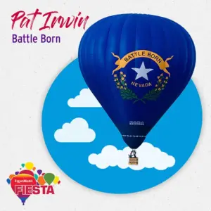 Blue hot air balloon with